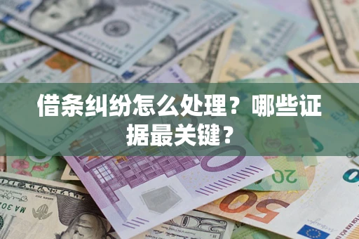 济南借条纠纷怎么处理？哪些证据最关键？