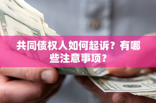 济南共同债权人如何起诉？有哪些注意事项？